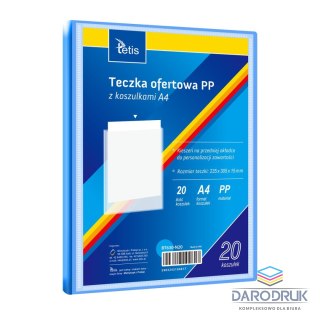 Tetis Teczka plastikowa niebieska A4 20 koszulek 5903242104817 A4 niebieski Tetis (BT630-N20)