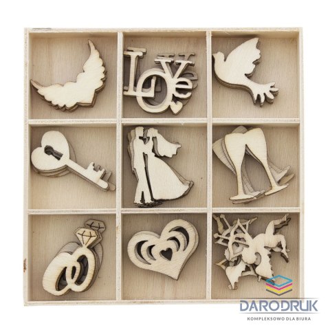 Galeria Papieru Pudełko na prezent ozdoby drewniane ślub Galeria Papieru (253002)