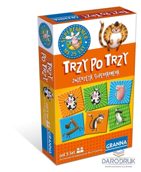 Granna Gra edukacyjna TRZY PO TRZY ZWIERZĘTA SUPERFARMERA Granna
