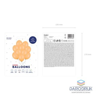 Partydeco Balon gumowy Party Deco BALONY STRONG pastelowy 10 szt pomarańczowy 270mm Partydeco (SB12P-005J-10)