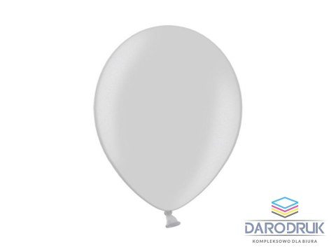 Partydeco Balon gumowy metalizowany 100 szt srebrny 12cal Partydeco (12M-061)