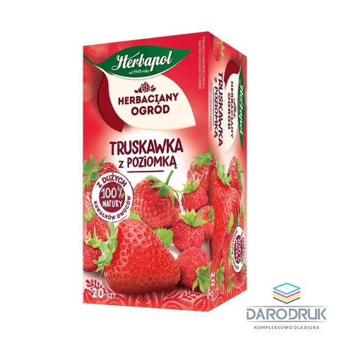 Herbapol Herbata Herbaciany Ogród owocowo-ziołowa truskawka z poziomką truskawka 20 saszetek Herbapol