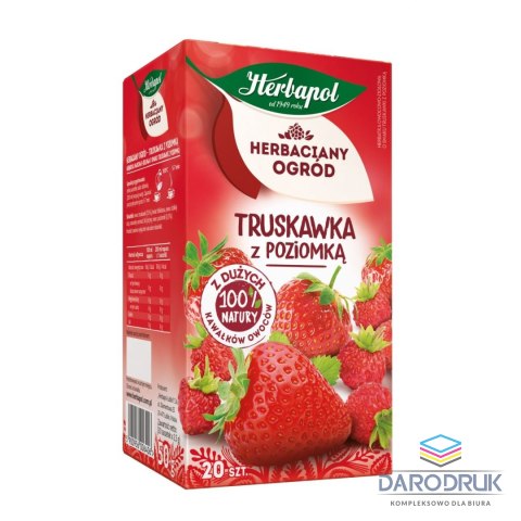 Herbapol Herbata Herbaciany Ogród owocowo-ziołowa truskawka z poziomką truskawka 20 saszetek Herbapol