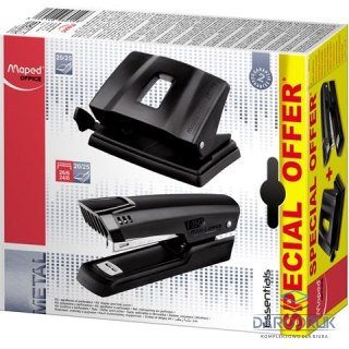 Maped Komplet Essentials Metal Dziurkacz+zszywacz 25 kartek czarny (898014) Maped