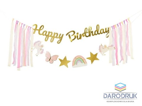 Partydeco Baner Happy Birthday Jednorożec, 230x17.5 cm Partydeco (GRL120)