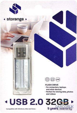 Storange Pendrive Silver 32GB Storange (STORANPEN32GBSLV2.0)