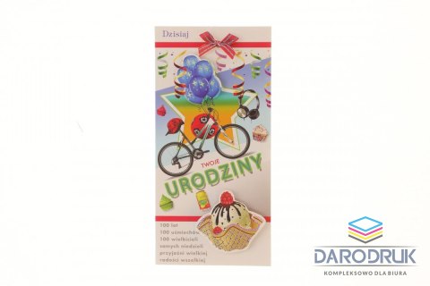 Top Graphic Kartka składana DL Lux Urodziny młodzież Top Graphic (DLXO)