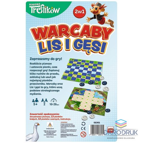 Trefl Gra planszowa Rodzina Treflików Rodzina Treflików Warcaby, lis i gęsi Trefl (02301)