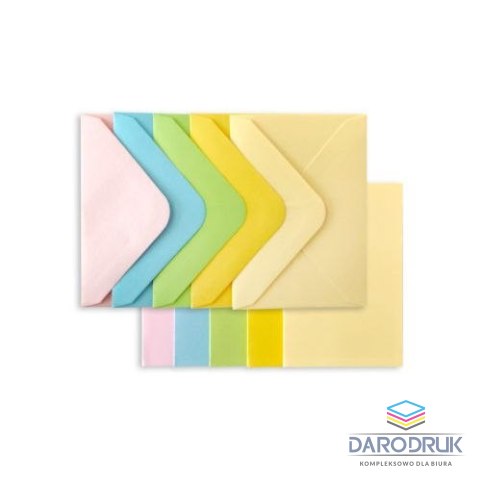 Argo Kartka składana zestaw karnet+koperta, mix pastelowy satynowy, 5szt. [mm:] 70x100 Argo (280999)