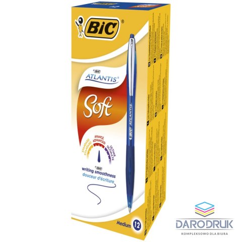 Bic Długopis olejowy Atlantis Soft Metal Clic wkład niebieski 1,2mm Bic