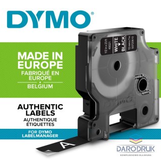Dymo Taśma Dymo D1 12mm x 7m czarna/biały nadruk