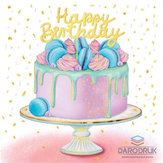 Henry Kartka składana kw KARNET KW TŁ TORT HAPPY BIRTHDAY Henry (5905701480258)