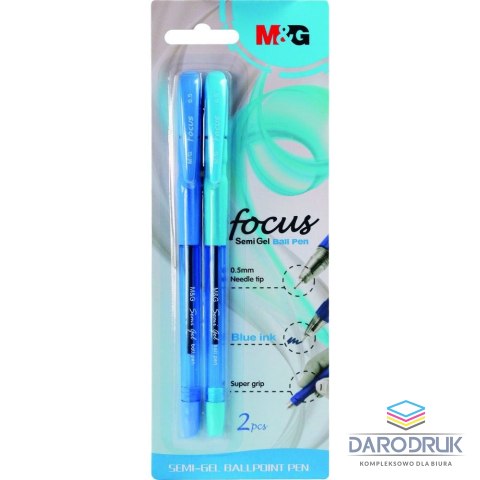 M&G Długopis Focus Semi Gel wkład niebieski 0,5mm M&G (ABP62977)