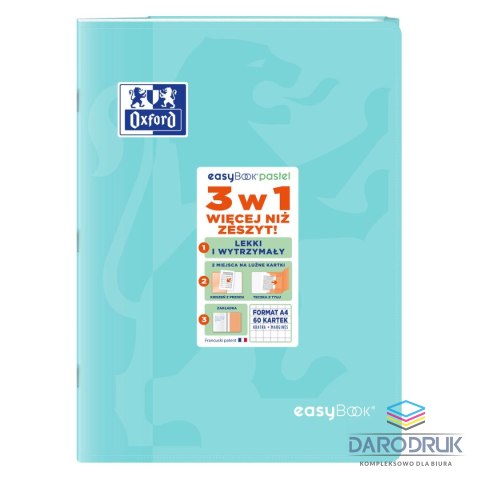 Oxford Zeszyt A4 EASYBOOK PASTEL 60k. 90g krata Oxford (400161237)