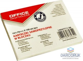 Office Products Notes samoprzylepny (karteczki) żółty jasny 100k [mm:] 101x76 Office Products (14047711-06)