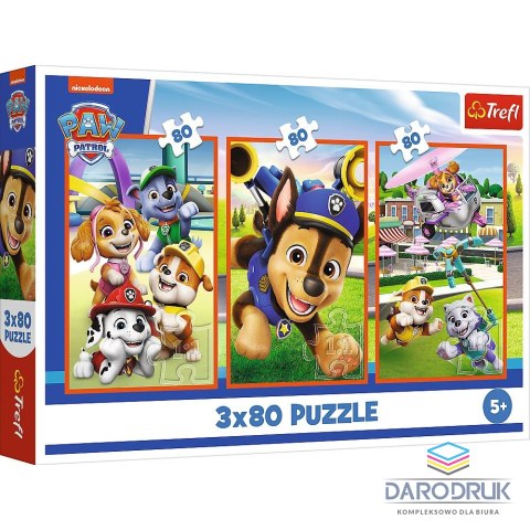 Trefl Puzzle Paw Patrol Psia zgraja 3x80 el. Trefl (34886)