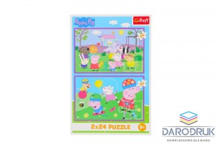 Trefl Puzzle Peppa Pig Peppa na placu zabaw 2x24 el. Trefl (34435)