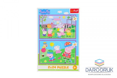 Trefl Puzzle Peppa Pig Peppa na placu zabaw 2x24 el. Trefl (34435)
