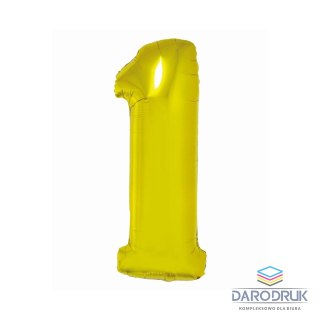 Godan Balon foliowy Smart cyfra 1 złota 76cm Godan (CH-SZLI)