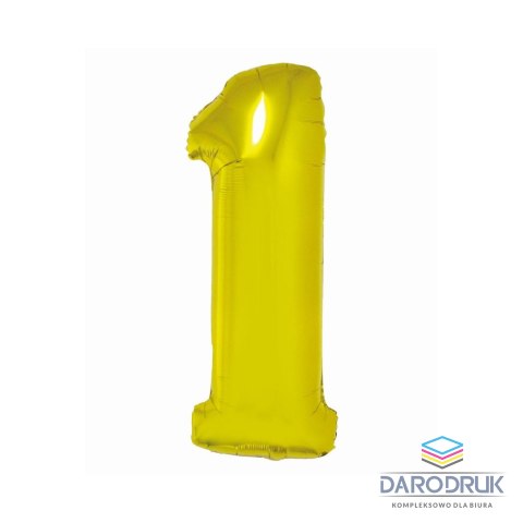 Godan Balon foliowy Smart cyfra 1 złota 76cm Godan (CH-SZLI)