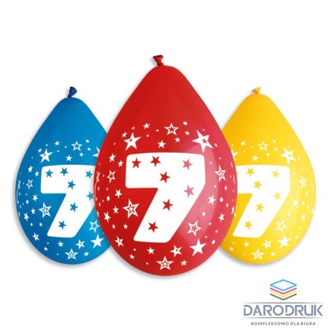 Godan Balon gumowy Z nadrukiem pastelowy nr 7 5 szt. wiszące pastelowy Godan (GS110)