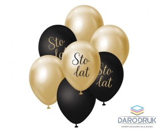 Godan Balon gumowy j. zloto-czarny Sto Lat, 7 szt. mix 300mm 12cal Godan (BB-SLP7)