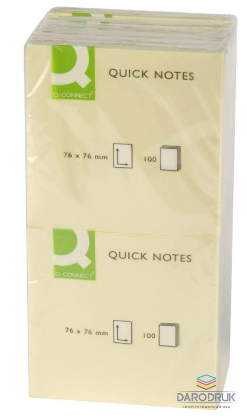 Q-Connect Notes samoprzylepny (karteczki) żółty 100k [mm:] 76x76 Q-Connect (KF10502)