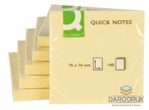 Q-Connect Notes samoprzylepny (karteczki) żółty 100k [mm:] 76x76 Q-Connect (KF10502)