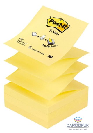 3M Notes samoprzylepny (karteczki) żółty 100k [mm:] 76x76 3M (R330)