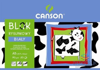 Canson Blok rysunkowy A3 biały 90g 20k [mm:] 297x420 Canson (100302695)