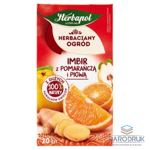 Herbapol Herbata Herbaciany Ogród owocowo-ziołowa imbir z pomarańczą i pigwą 20 saszetek Herbapol