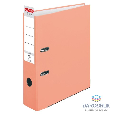 Herlitz Segregator dźwigniowy 50028481 Q.file protect A4 80mm łososiowy Herlitz (300005711)