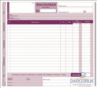 Michalczyk i Prokop Druk samokopiujący 2/3 A4 rachunek dla zwolnionych podmiotowo z VAT 80k. Michalczyk i Prokop (231-2)