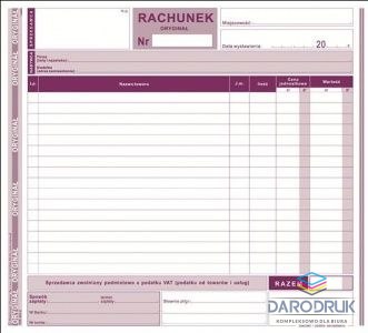 Michalczyk i Prokop Druk samokopiujący 2/3 A4 rachunek dla zwolnionych podmiotowo z VAT 80k. Michalczyk i Prokop (231-2)