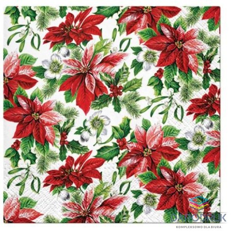 Paw Serwetki Lunch BN Glory Poinsettia miks bibuła [mm:] 330x330 Paw (SDL231300)