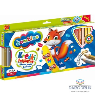 St.Majewski Kredki glinkowe BAMBINO trójkątne 24 kol. St.Majewski (5903235003240)