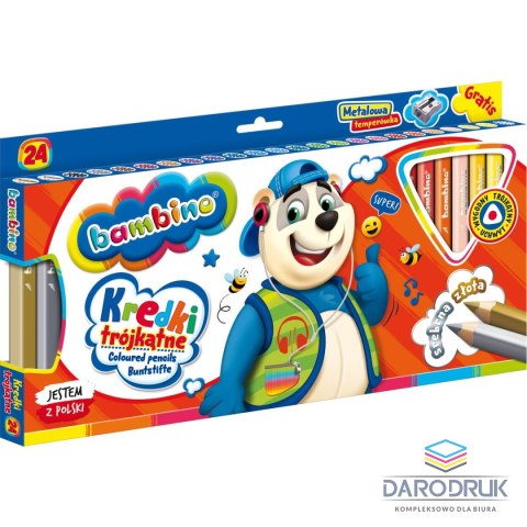 St.Majewski Kredki glinkowe BAMBINO trójkątne 24 kol. St.Majewski (5903235003240)