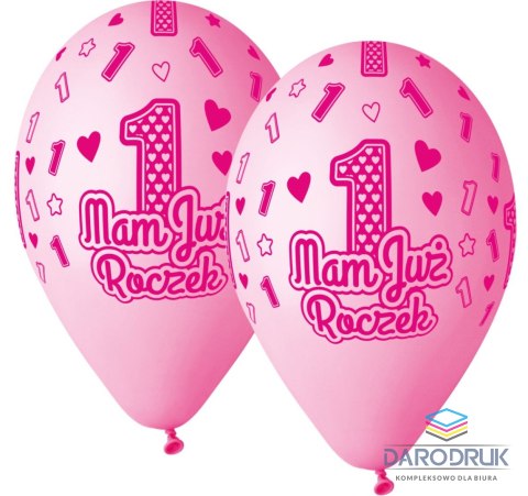 Godan Balon foliowy Mam już roczek 13 cali, 5 szt. Godan (GS120/MJRR)