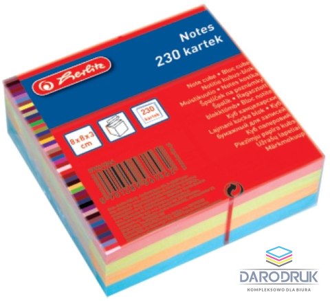 Herlitz Kostka papierowa klejona Herlitz mix 80x80x30 (9561564)