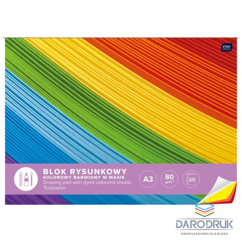 Interdruk Blok rysunkowy A3 kolorowy 60g 20k [mm:] 420x297 Interdruk (BLRA3K)