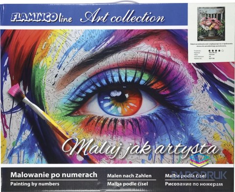 Flamingo Line Zestaw kreatywny Malowanie po numerach 40x50cm Bukiet na krześle Flamingo Line (FYS164)