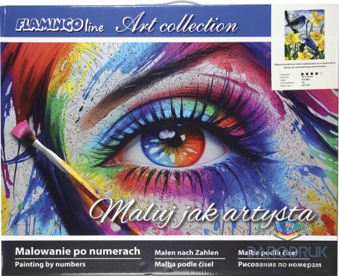 Flamingo Line Zestaw kreatywny Malowanie po numerach 40x50cm Ptaszki na żonkilach Flamingo Line (FSY689)