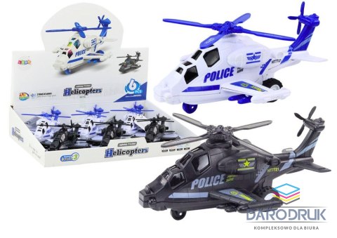 Lean Helikopter Policyjny Biały lub Czarny Napęd Frykcyjny Światło i Dźwięk Lean (18730)
