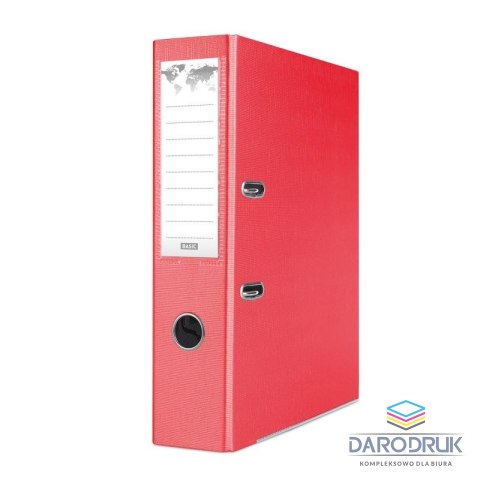 Basic Segregator dźwigniowy z szyną A4 75mm czerwony Basic (21024221-04)