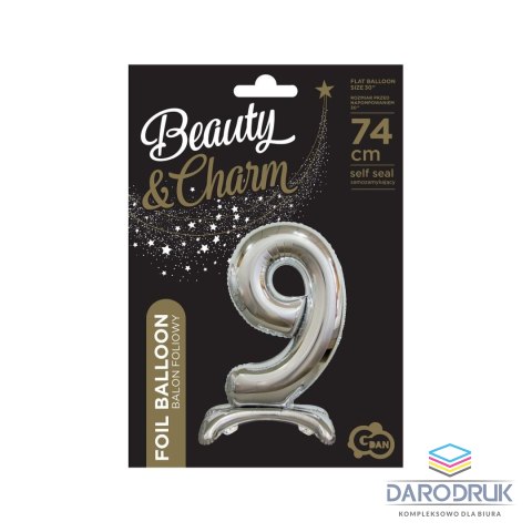 Godan Balon gumowy Beauty&Charm cyfra stojąca srebrna Srebrny Godan (BC-ASS9)