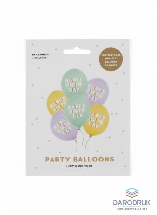 Partydeco Balon gumowy Happy Birthday, mix mix 300mm Partydeco (SB14P-350-000-6)