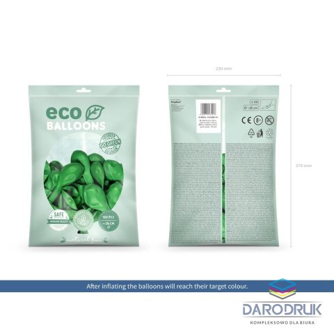 Partydeco Balon gumowy Metalizowane Eco Balloons zielony 260mm Partydeco (ECO26M-101)