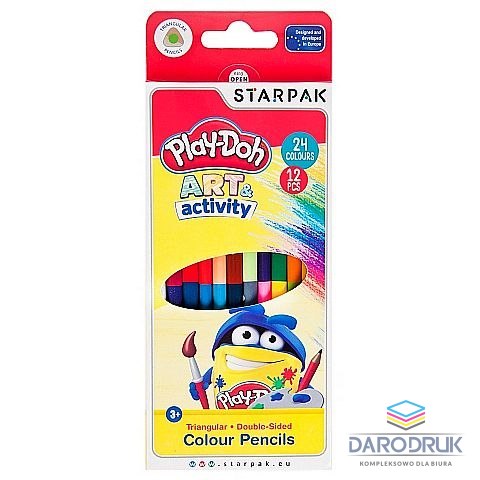 Starpak Kredki ołówkowe Play Doh trójkątne, 2-stronne, 24 kolory 24 kol. Starpak (453908)