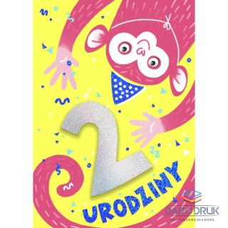 Art Nuvo Kartka składana B6 Cyferki brokatowe [mm:] 120x170 Art Nuvo (5902973358629)