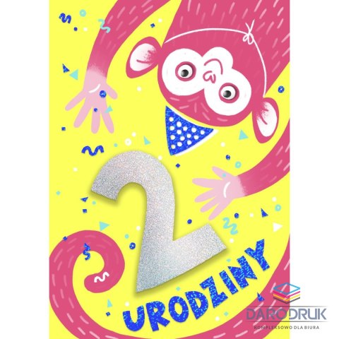 Art Nuvo Kartka składana B6 Cyferki brokatowe [mm:] 120x170 Art Nuvo (5902973358629)